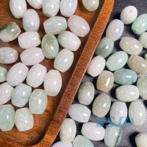 Barrel Natural Grade A Jade Spacer Round Beads Burma Myanmar Jadeite Jewelry DIY Earrings Jewelry gift Jade supplies