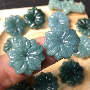 Flower Guatemala Jadeite Blue Grade A Jade  Beads Jewelry DIY Earrings doughnut Guatemalan Jade supplies
