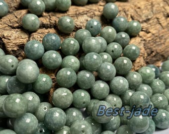 Big 5-20mm Hot Green Grade A jadeite Round Beads Burma Myanmar jade Loose bead Jewelry DIY Earrings Jewelry gift Jade supplies