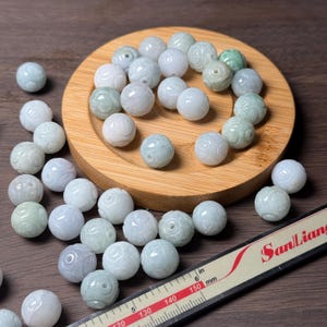 10-13mm Dragon bead Natural Grade A Green Jade Burma Jadeite Loose Beads Myanmar DIY Earrings Jewelry accessories gift Jade supplies