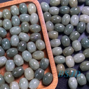 Barrel Natural Gray Grade A Jade Spacer Round Beads Burma Myanmar Jadeite Jewelry DIY Earrings Jewelry gift Jade supplies
