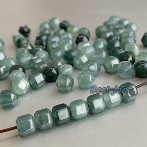 Special Hexagon shape  Natural Blue Grade A Jade Spacer Beads Guatemala Jadeite Jewelry DIY Earrings Jewelry gift Guatemalan Jade supplies