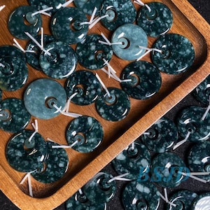 DIY Set Guatemala Jadeite Blue Grade A Jade Donut Spacer  Beads Jewelry DIY Earrings doughnut  Jewelry gift Guatemalan Jade supplies