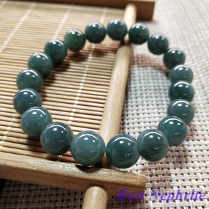 Pulseira de jadeite guatemalteca azul natural transparente, 10mm, contas redondas, grau a, joia feminina, presente, corrente masculina, pedra da guatemala imagem 3