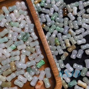 Mini bone Bead Natural Grade A Jade Barrel Beads Burma Myanmar Jadeite Jewelry DIY Earrings Jewelry gift Jade supplies