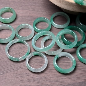 Bague en jade naturel, taille 4-12, véritable fleur vert glacier, jade africain, jade de qualité A, bague personnalisée, pierre carrée, bijoux d&#39;anniversaire, cadeau