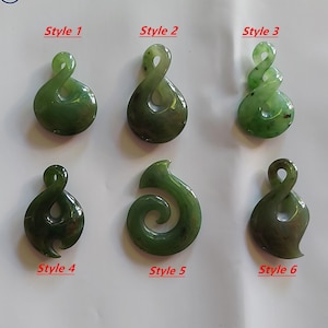 6 Style Maori style Natural GREEN Nephrite jade Greenstone Canadian jade DIY earrings Beads pendant necklace Pounamu NZ jasper Hook hang