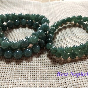 Pulseira de jadeite guatemalteca azul natural transparente, 10mm, contas redondas, grau a, joia feminina, presente, corrente masculina, pedra da guatemala imagem 6