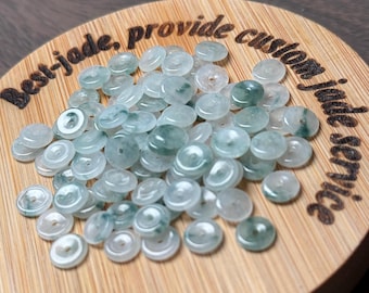 Mini Donut Ring Natural Grade A Jade ICE Round Beads Kid baby Burma Myanmar Jadeite doughnut Jewelry DIY Earrings Jewelry gift Jade supplies