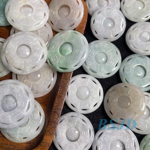 13mm hand carved bead Natural Grade A Green Jade Burma Jadeite Loose Beads Baby girl Myanmar DIY Earrings Jewelry gift Jade supplies