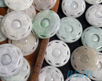 13mm hand carved bead Natural Grade A Green Jade Burma Jadeite Loose Beads Baby girl Myanmar DIY Earrings Jewelry gift Jade supplies