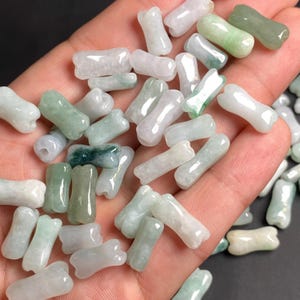 Mini bone Bead Natural Grade A Jade Barrel Beads Burma Myanmar Jadeite Jewelry DIY Earrings Jewelry gift Jade supplies
