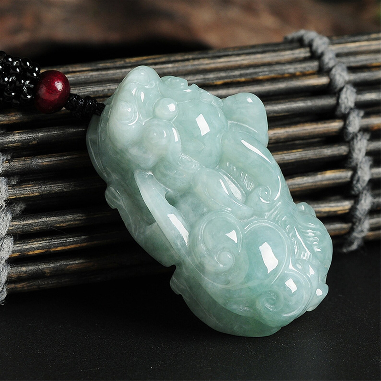 Natural Jadeite Pixiu Pendant Green Burma Jade Dragon Bead DIY | Etsy