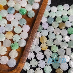 Clover Natural Grade A Jade Spacer Round Beads Burma Myanmar Jadeite Jewelry DIY Earrings Jewelry gift Jade supplies