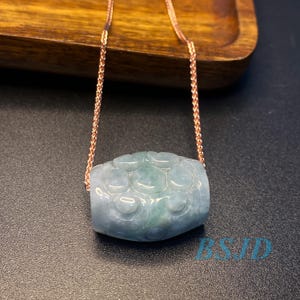 Carved Barrel Burma Jadeite Green Grade A Jade rings  Beads Jewelry DIY Earrings With S925 chain Burmese Jade supplies