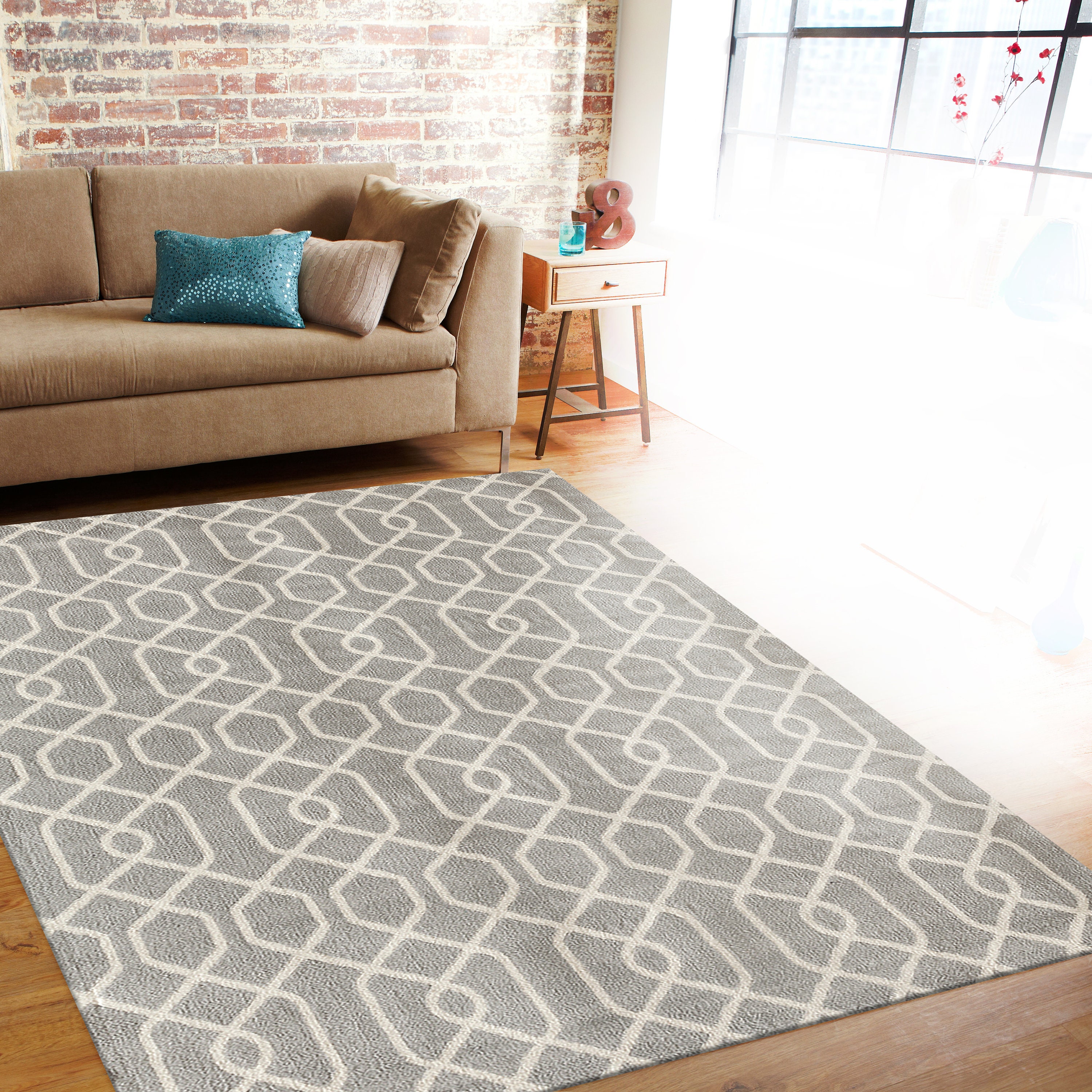 WRG Modern Trellis Pattern Gray Area Rug Etsy