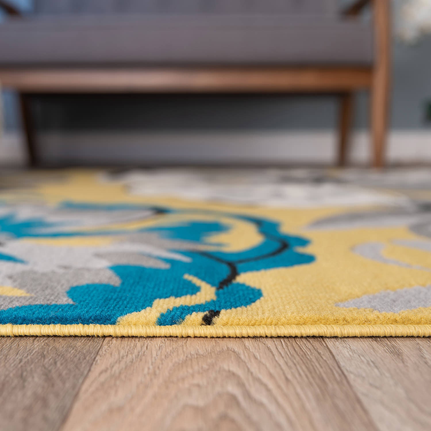 WRG Modern Floral Design Yellow Area Rug Etsy