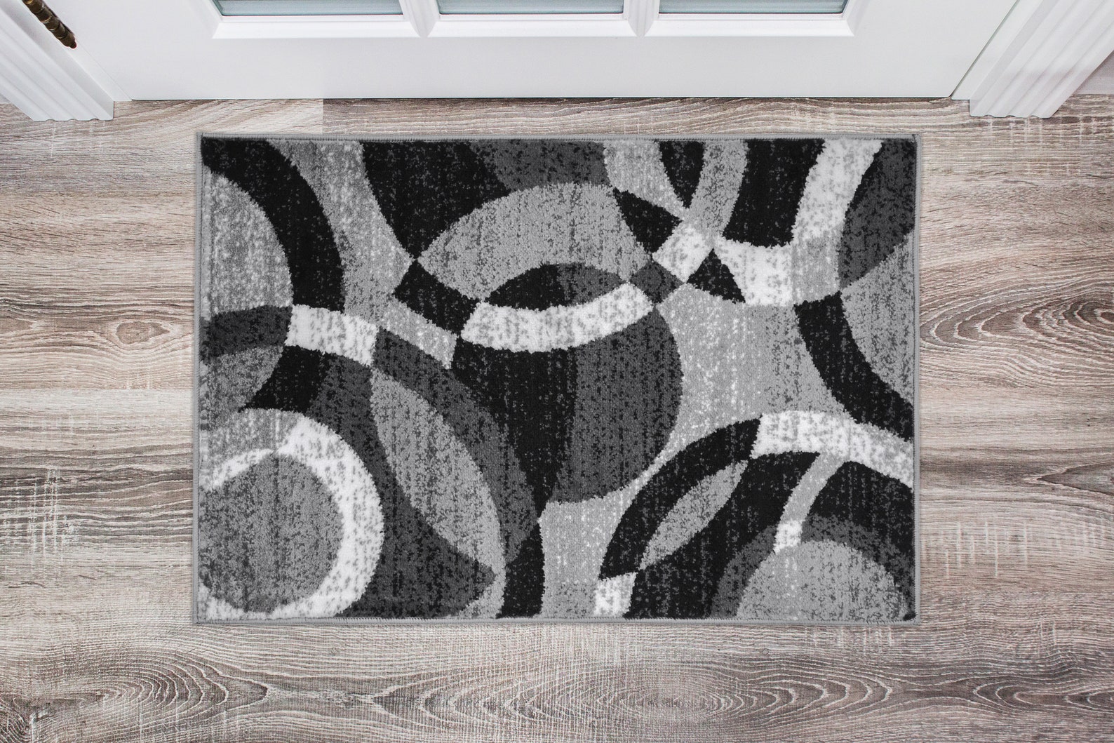 Contemporary Modern Circles Area Rug Abstract Etsy