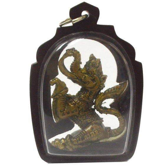 Thai Buddha Amulet LP Kalong Holy Magic Bull Life Protection Luck In Temple Box