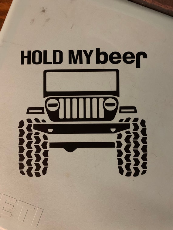 Jeep Jl Front Logo Sticker W Hold My Beer Etsy