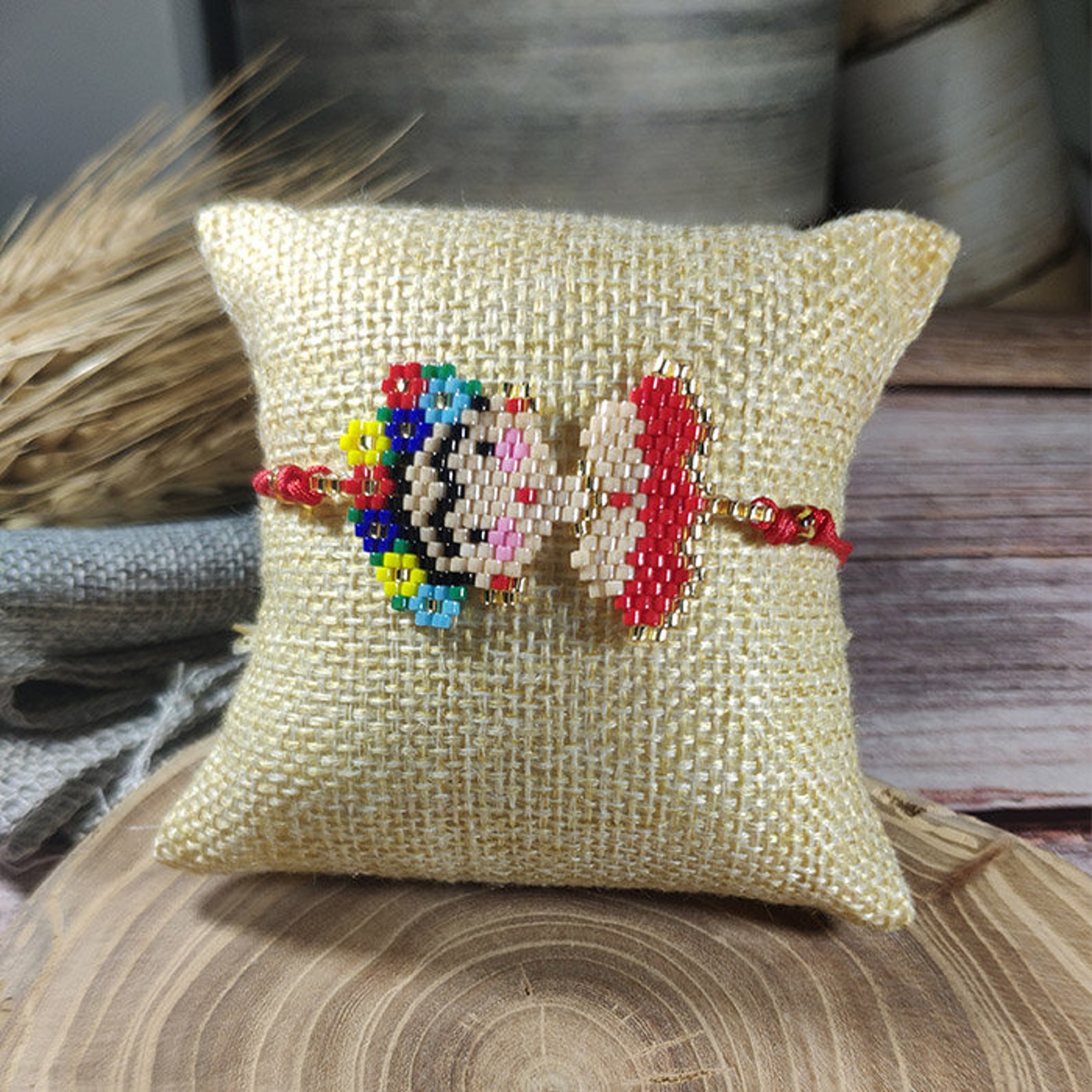 Red Lips Bracelet Bead Lip Bracelet Miyuki Beaded Bracelet Etsy