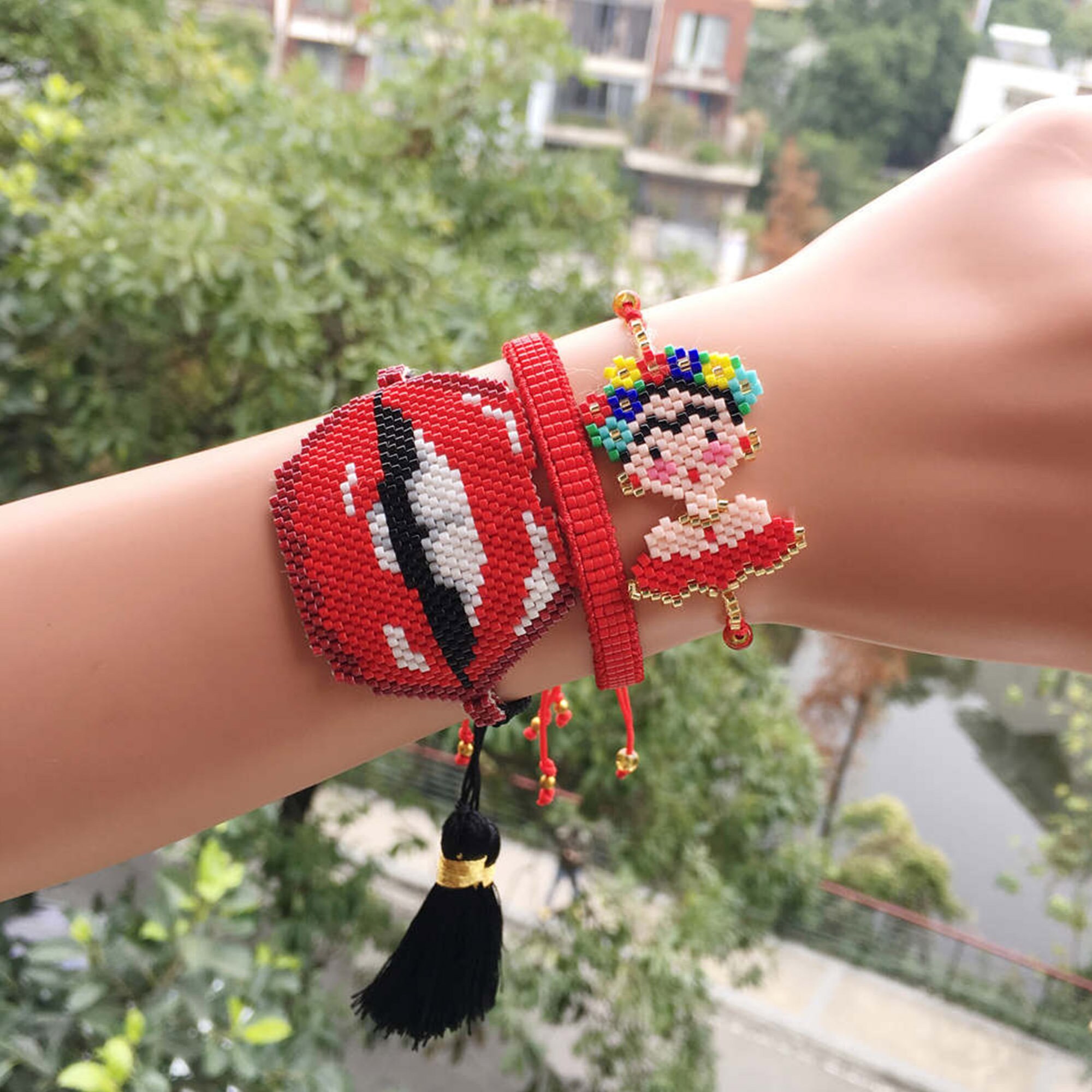 Red Lips Bracelet Bead Lip Bracelet Miyuki Beaded Bracelet Etsy