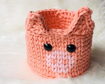 PDF pig basket crochet pattern tshirt yarn pattern easy crochet pattern