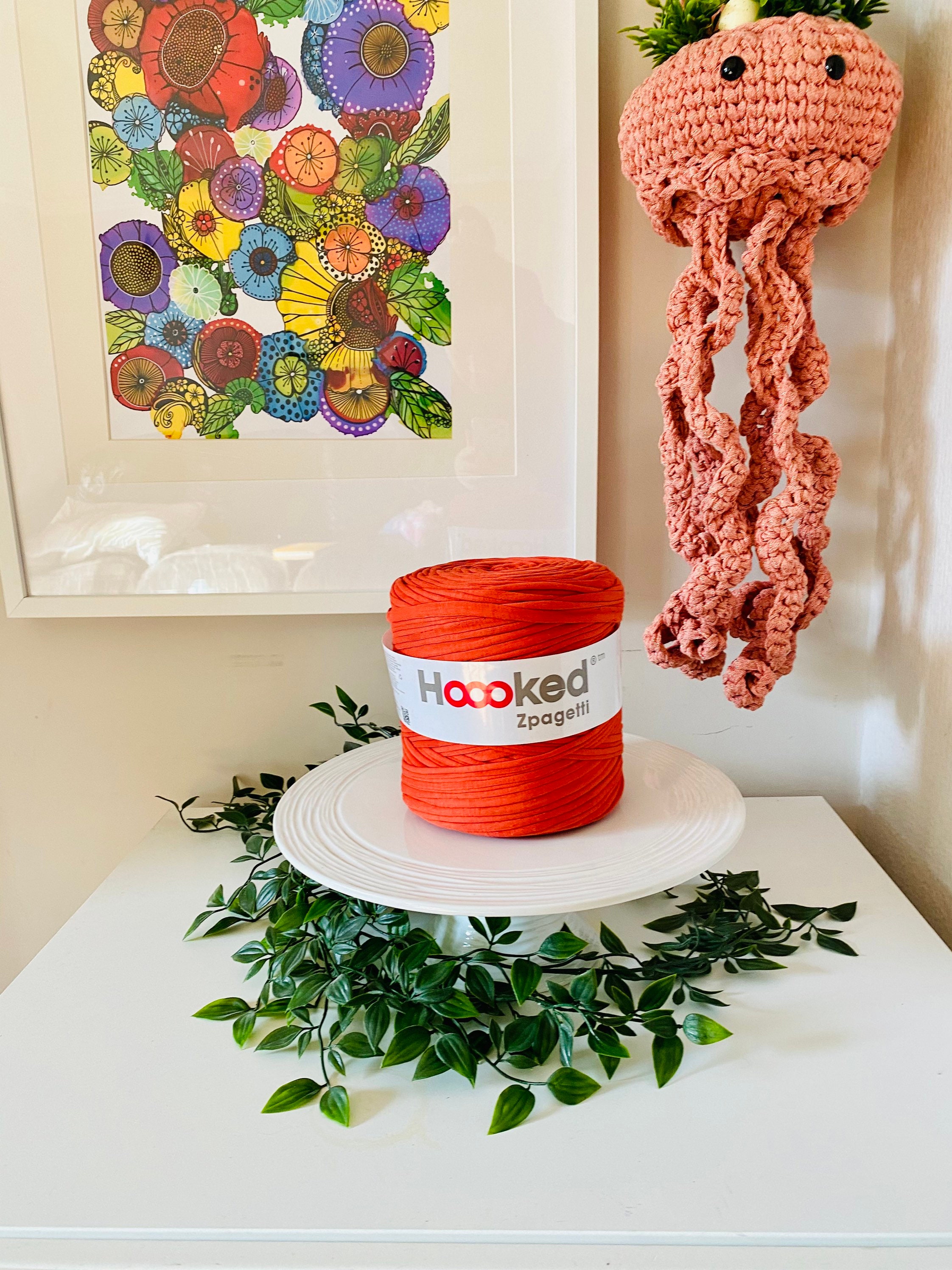 Hoooked zpagetti bright burnt orange tshirt yarn Etsy