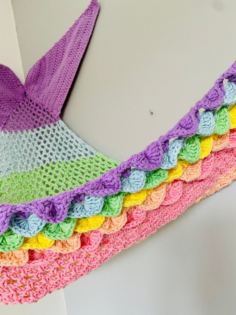 PDF mermaid toy hammock crochet pattern, teddy hammock, corner storage image 2