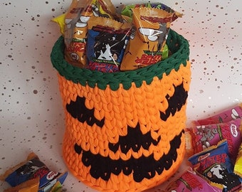 PDF pattern pumpkin halloween basket storage crochet pattern only