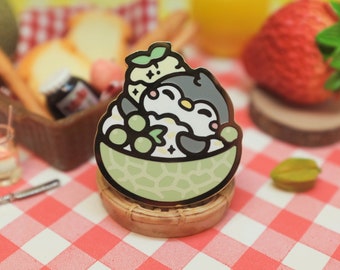 Bingsu Penguin Hard Enamel Pin | Food Coma Pals | Cute Animal Pin