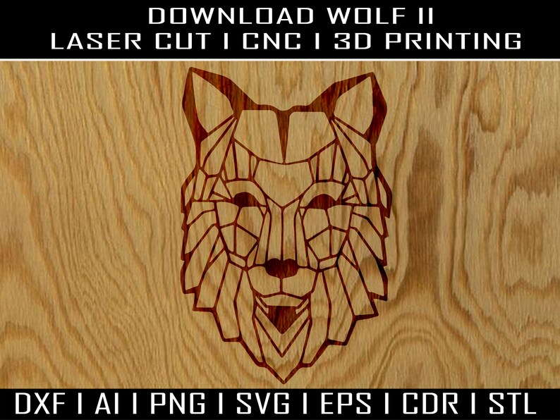 Wolf STL I Ai I PNG I SVG I Eps I Pdf I Dwg I Dxf I laser cutting I cnc I clipart I 3D Printing I geometric I wallart