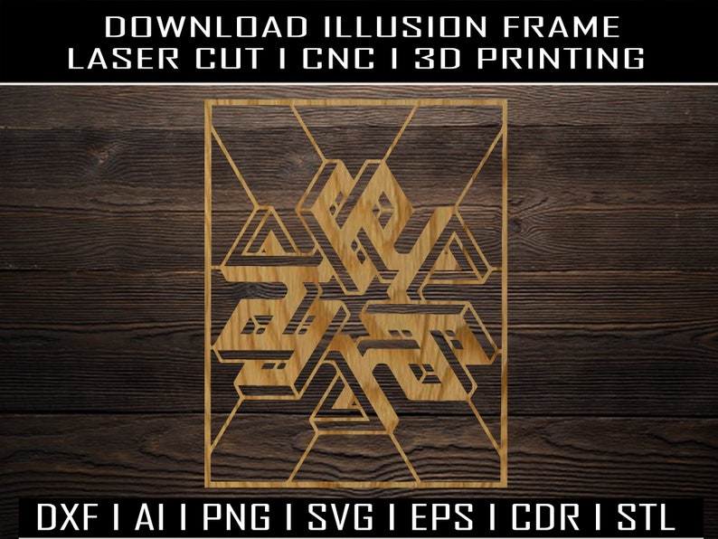 Download Optical Illusion Frame Stl I Ai I Png I Svg I Eps I Pdf I Dwg I Dxf I Laser Cutting I Cnc I Clipart I 3d Printing I Wallart Art