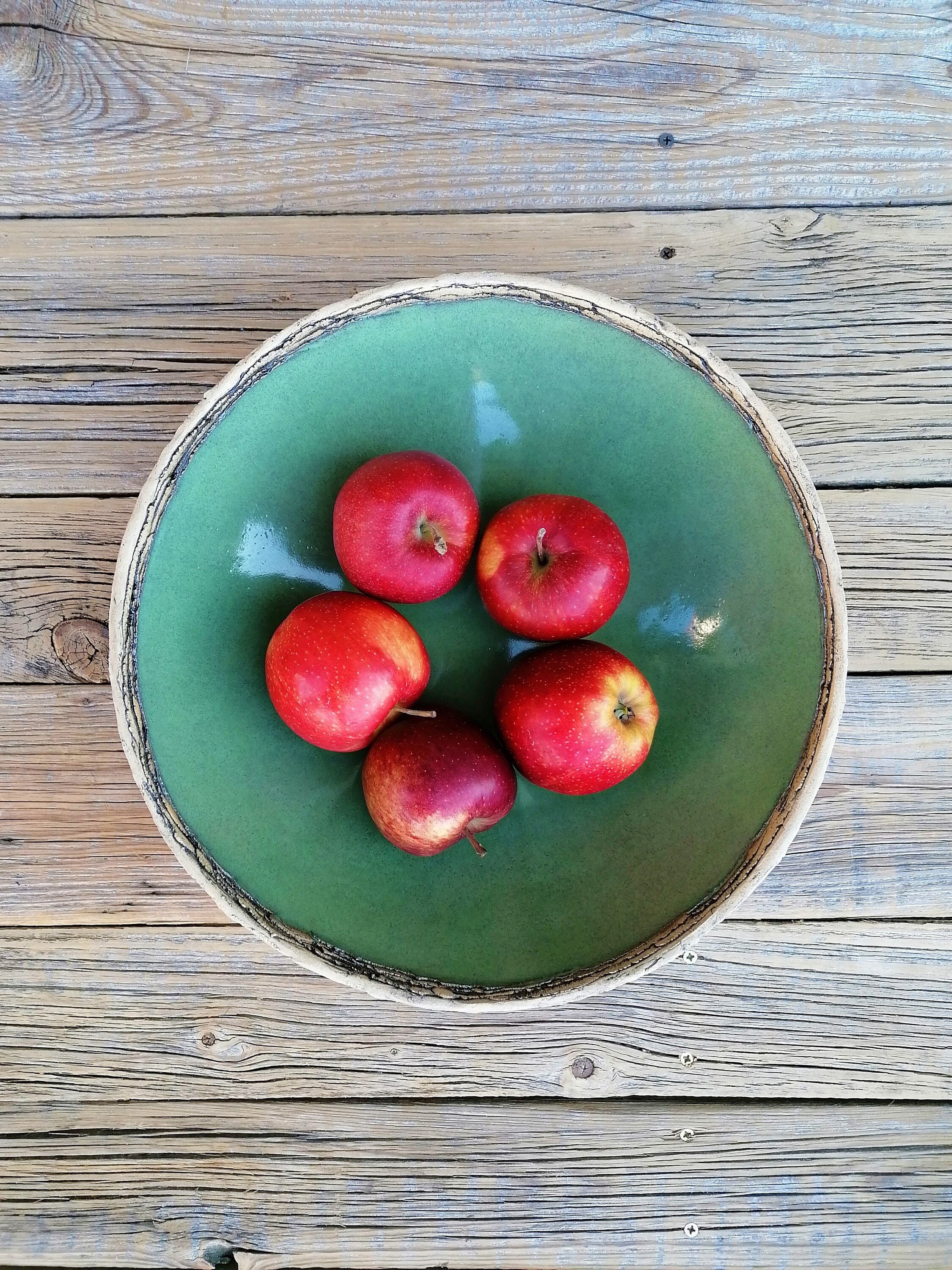 Extra Large Green Ceramic Bowl Fruit Bowl Etsy