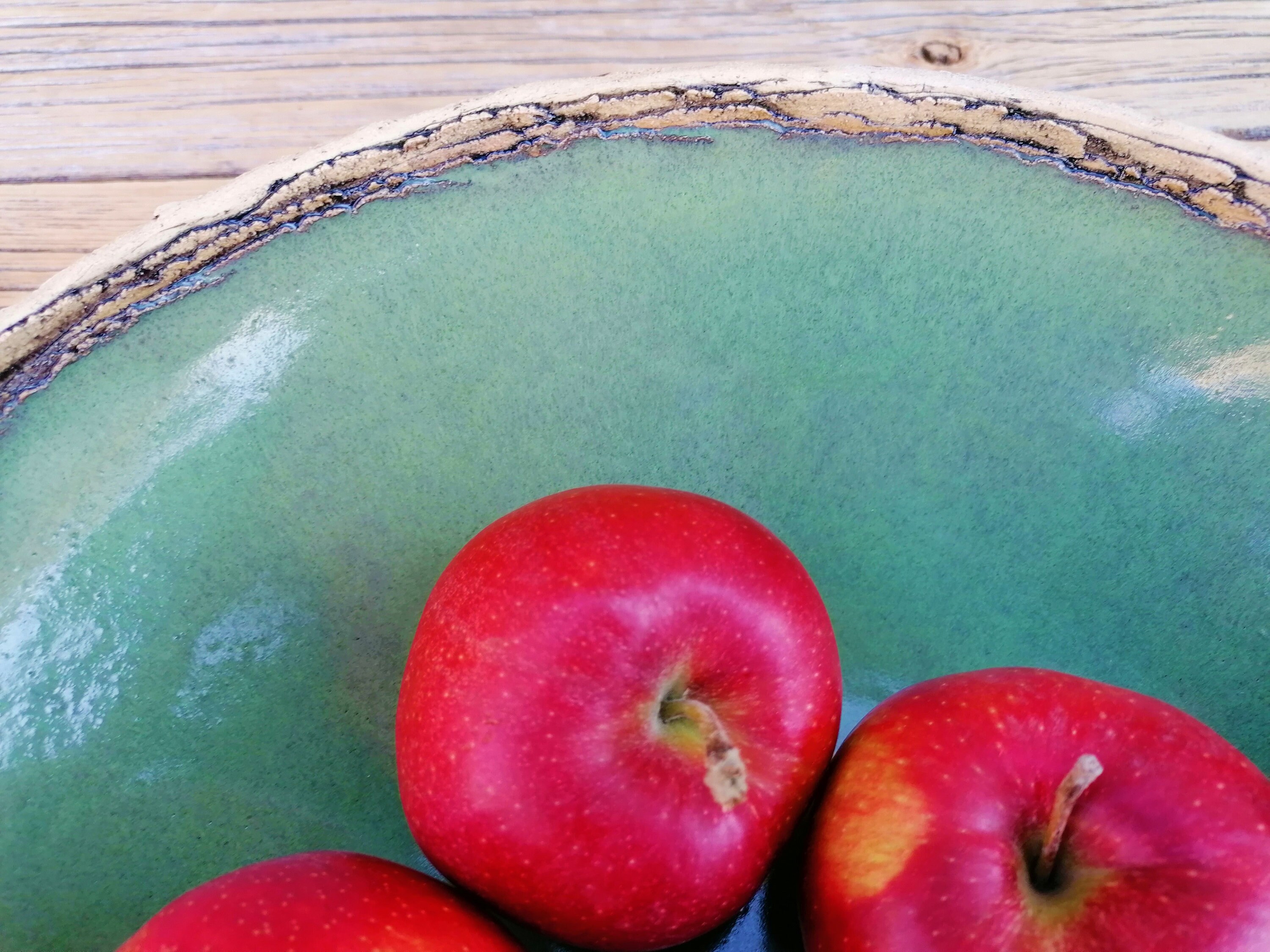 Extra Large Green Ceramic Bowl Fruit Bowl Etsy