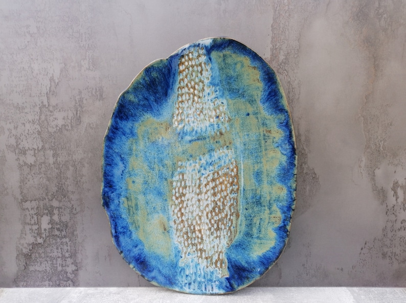 Image of Unique 14-Inch Oval Ceramic Plate/Serving Platter