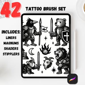 42 pinceaux de tatouage pour procréer, pinceaux magnum, pinceaux pour artistes tatoueurs, pinceaux d&#39;ombrage, doublure, pointillés, pointillés