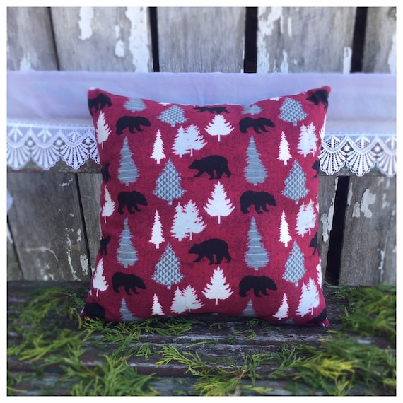 Flannel Log Cabin Throw Pillow Etsy