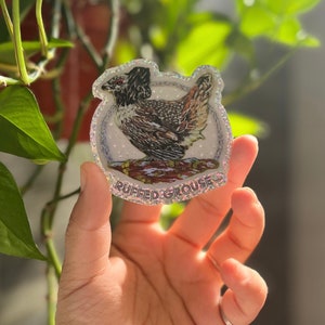 Ruffed Grouse Glitter Sticker - Ruffed Grouse Embroidery - Glitter Sticker - Waterproof Sticker - Ruffed grouse - Water bottle - Laptop