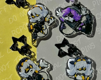 キーホルダーのドローンの束