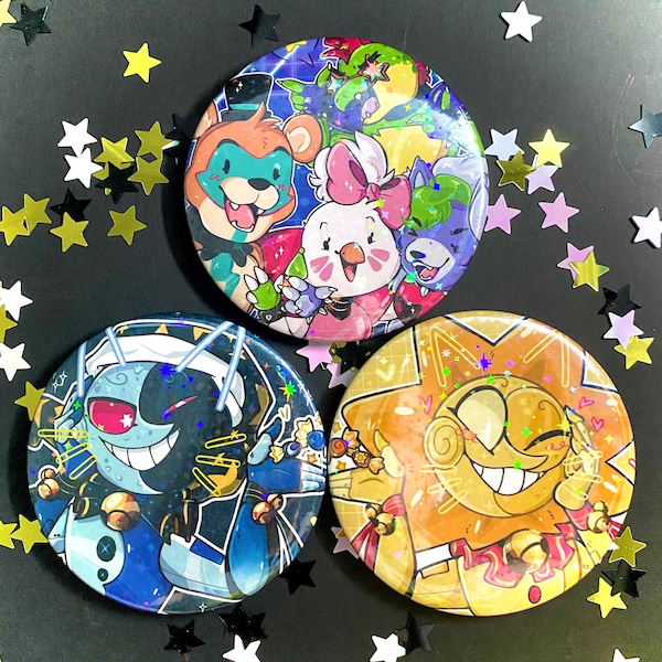 FNAF SB large holographic badges!