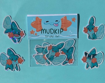 Mudkip inspired sticker set