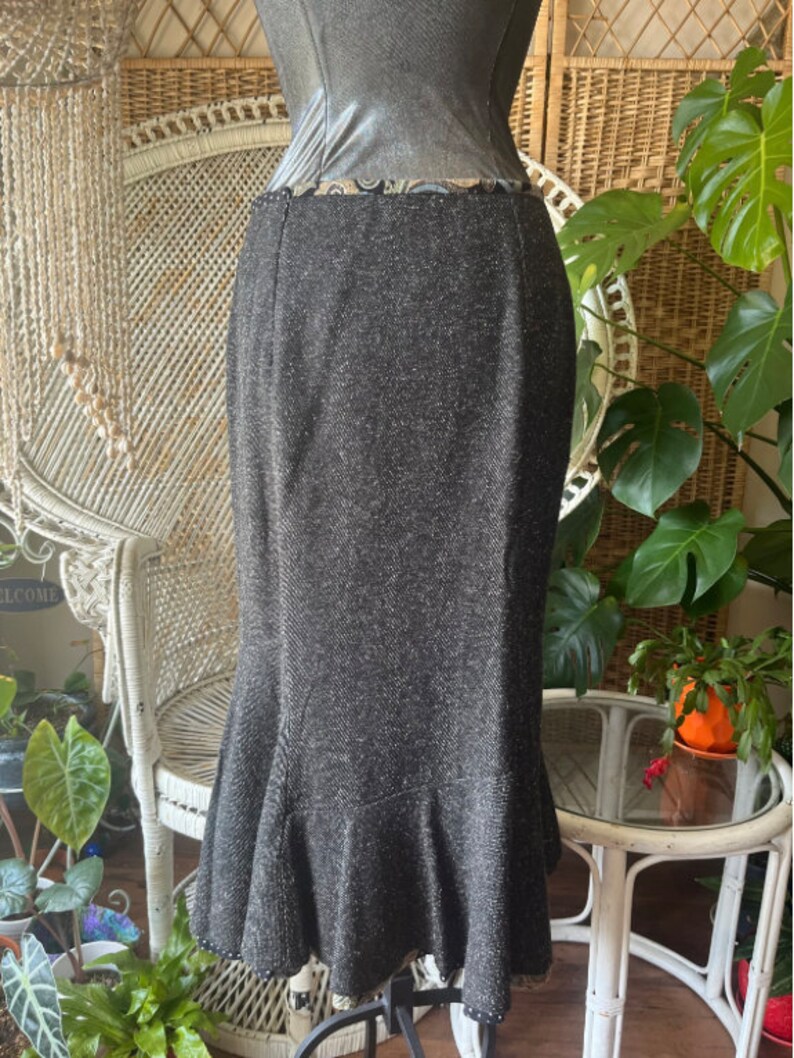 Y2K Grey Tweed Mermaid Pencil Skirt // Size 6 8 / Medium - Etsy