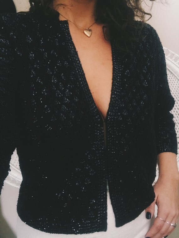 1950’s Cashmere Beaded and Sequin Cardigan