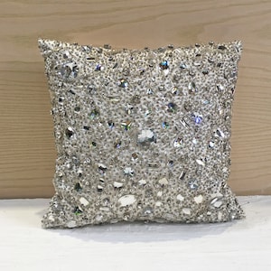 BESTSELLER at 40% off White Bling Crystal Throw Pillow Cover Luxury Contemporary Modern Toss Pillow Cover BMCC048