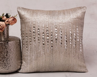 Custom listing for Lisa White Silver Bling Throw Pillow cover Luxury Contemporary Modern Pillow cover BMCC266