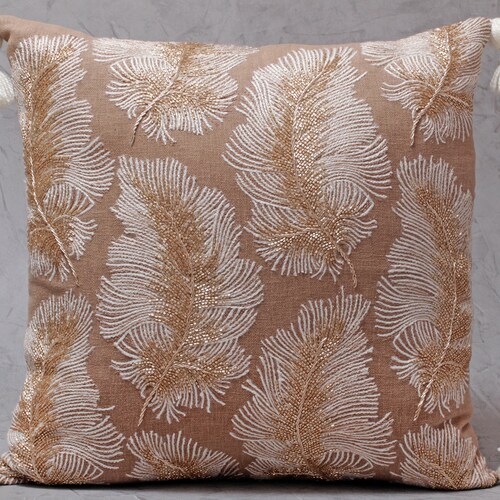 Decorative Brown Gold Throw Pillow Cover 16x16 Etsy