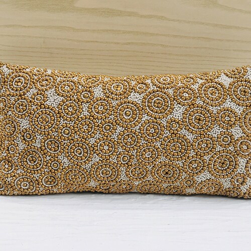 Offwhite Gold Tropical Throw Pillow Cover Luxury Contemporary Etsy