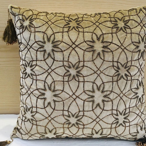 Gold Velvet Antique Gold Throw Pillow Cover Luxury Etsy