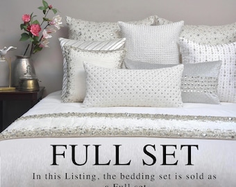 Off White Bling Luxury Duvet Cover Set **Sold as Full SET** SOPHIE BMDCS003